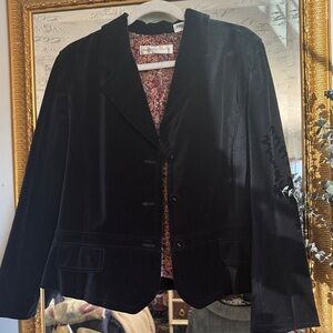 Dana Buchman Holiday Velvet Elegant Black Blazer